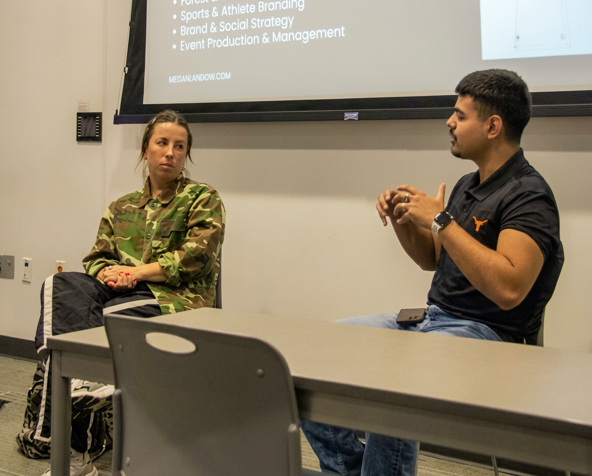 Megan Lindon in conversation with TMSA during the general meeting
